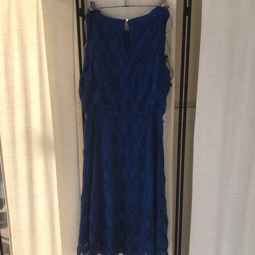 Lace dress w lining 10 Rich Royal Blue sleeveless formal ?NWT - Picture 3 of 12